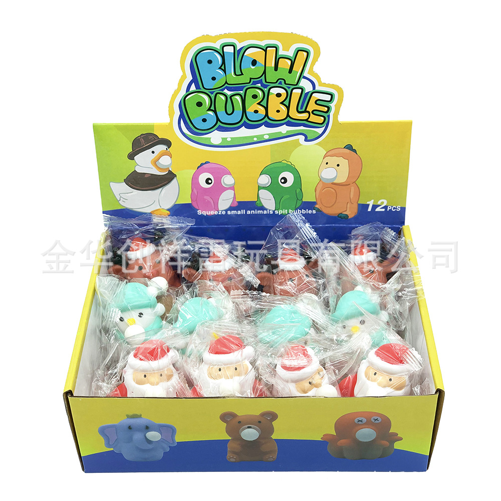 Cruzar la frontera de Navidad squeeze burbuja Santa muñeco de nieve renos vinilo ventilación pellizco música descompresión juguete