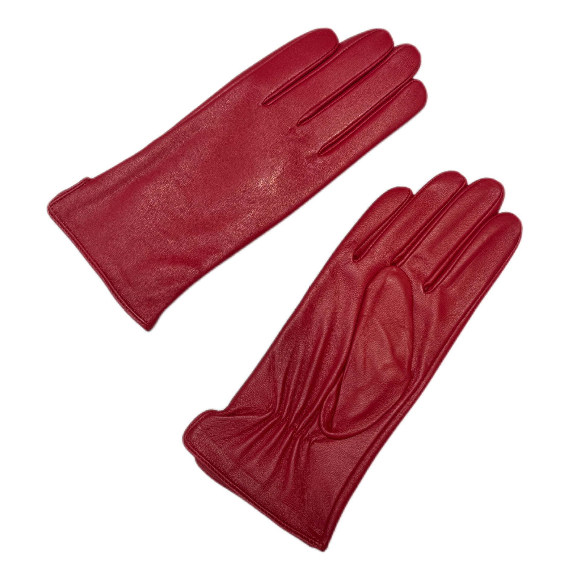 Guantes de piel de cordero delgados de moda, guantes de cuero para montar guantes de dedo a prueba de viento.