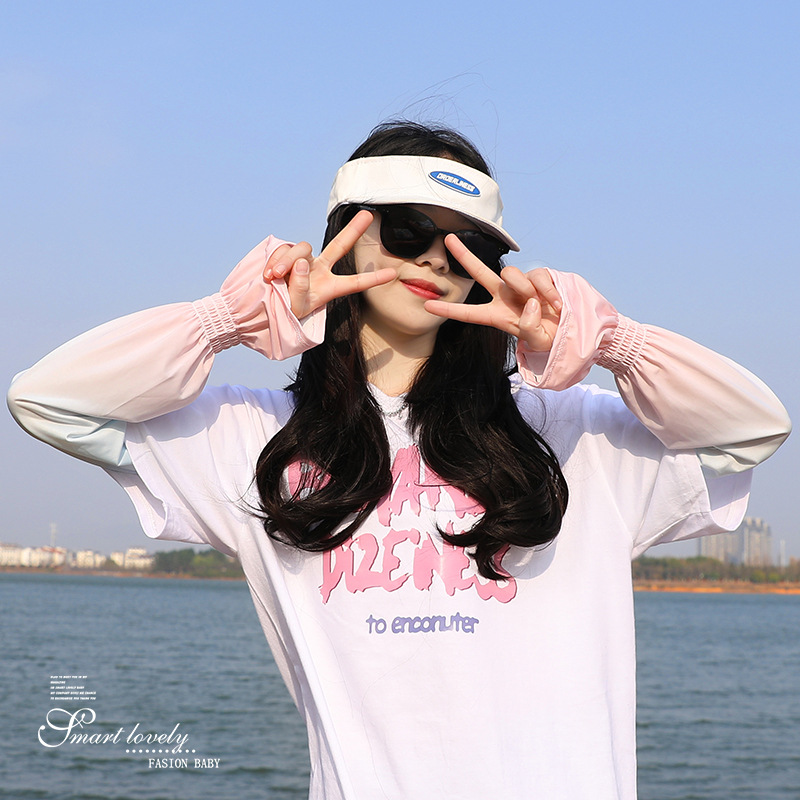 Verano protector solar hielo manga de hielo para mujeres ins manga suelta anti-UV hielo manga de ciclismo al aire libre secado rápido