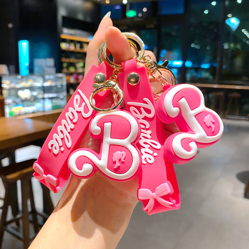 Comercio exterior transfronterizo Rosa Barbie princesa llavero lindo Barbie colgante coche clave cadena mochila adornos Mujer