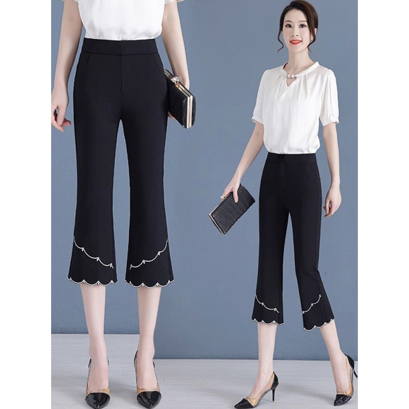 Capri Pants Beep Pants Women's Summer Thin Pants Slimming plus size Small Polyester Sports Pants