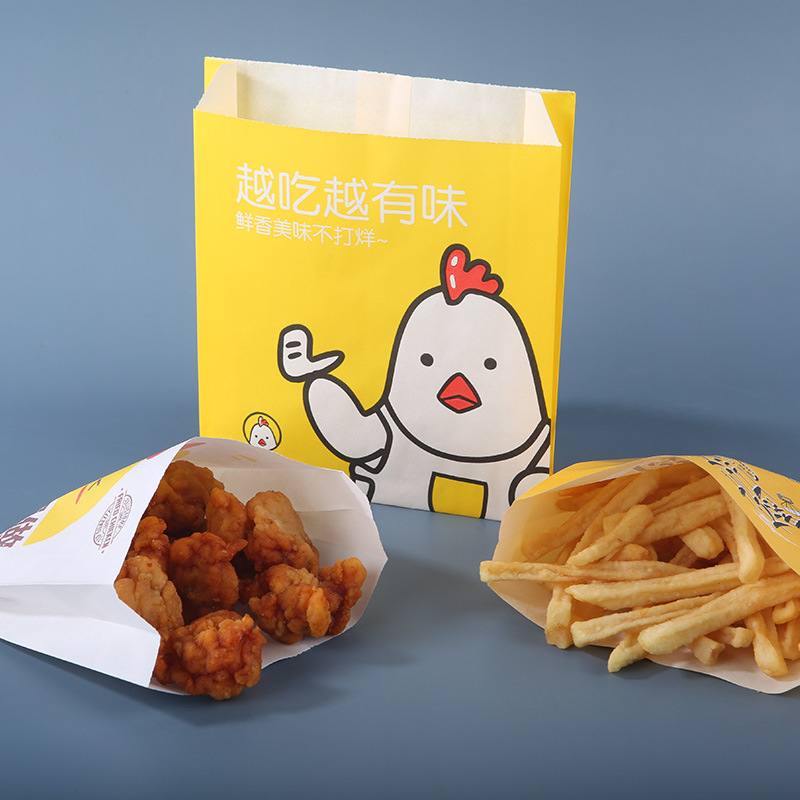 炸鸡袋鸡排鸡柳袋薯条袋小吃纸袋子外卖全鸡鸡打包袋防油纸袋定制|ms