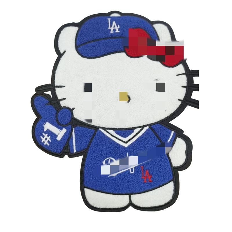 可爱labb搞怪刺绣布贴 Kitty 帽造型 抱小熊卡通补丁贴|undefined