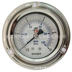 协钢压力表SKON品牌 埋入式安装背接螺纹1/4 表面63mm 甘油不锈钢