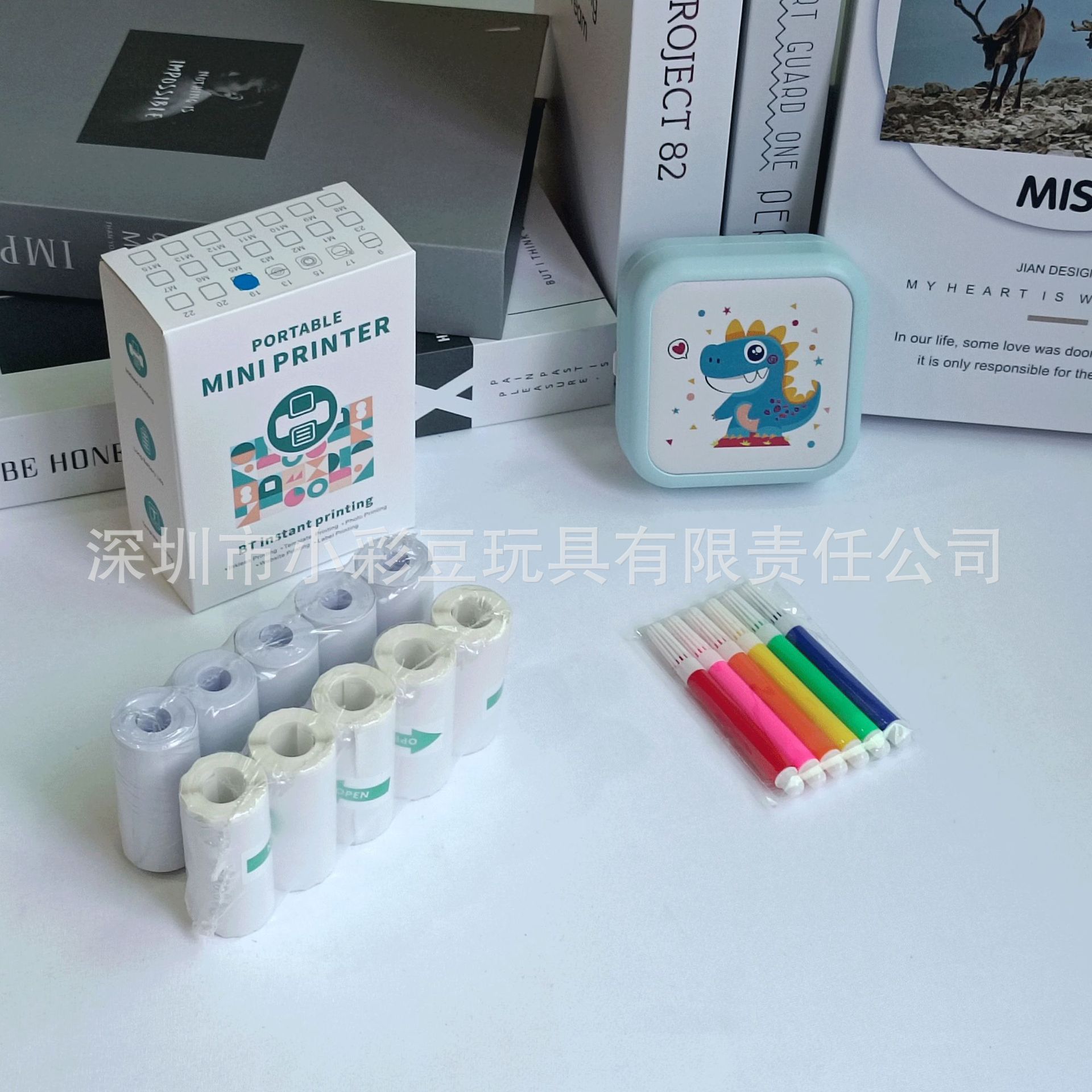 M3 공룡 블루 + 감열지 5개 + 접착지 5개 + 색펜