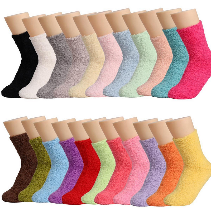 Coral velvet socks women cross-border explosions carpet plus velvet socks winter solid color thick floor sleeping plush socks wholesale Coral velvet socks women cross-border explosions carpet plus velvet socks winter solid color thick floor sleeping plush socks wholesale