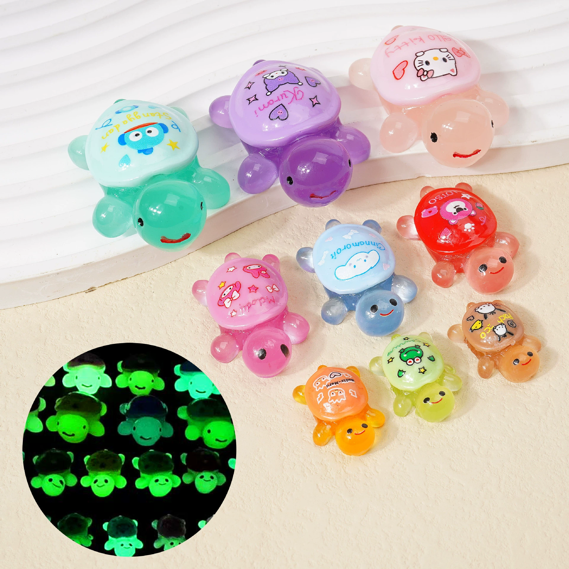 Смола светящаяся маленькая черепаха слепая сумка черепаха