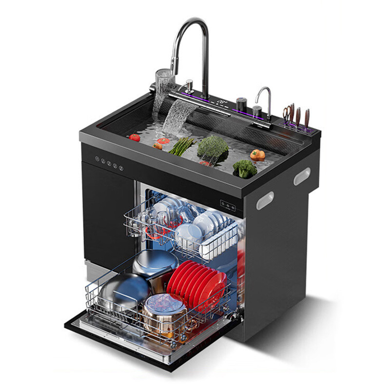 Cross-Border Exclusive Supply of 1000mm Ultrasonic Integrated Sink Dishwasher for Home Kitchen Use, Built-In Dishwasher