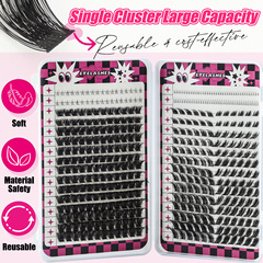 Cross-border hot melt single cluster DIY eyelash glue fox eye cat eye large capacity single cluster false eyelashes factory wholesale