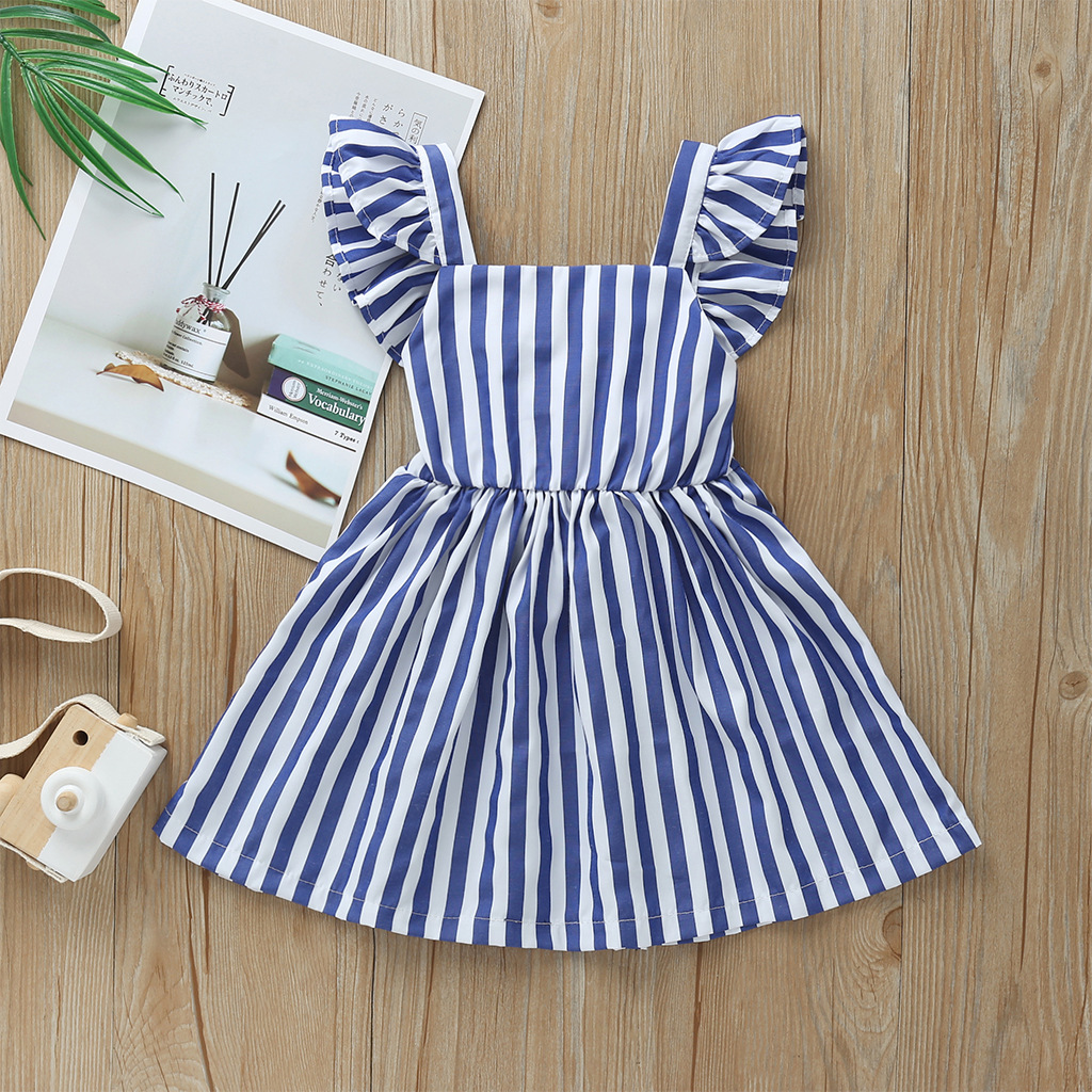 Summer Girl's Strap Skirt New Simple Baby Striped Dress Spot Princess Dress Foreign Trade display picture 1