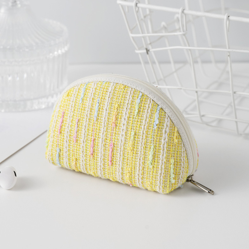 Bolsa de maquillaje de alta capacidad de rayas arco iris japonesa bolsa de toalla de almacenamiento de lápiz labial bolsa de lavado de cosméticos