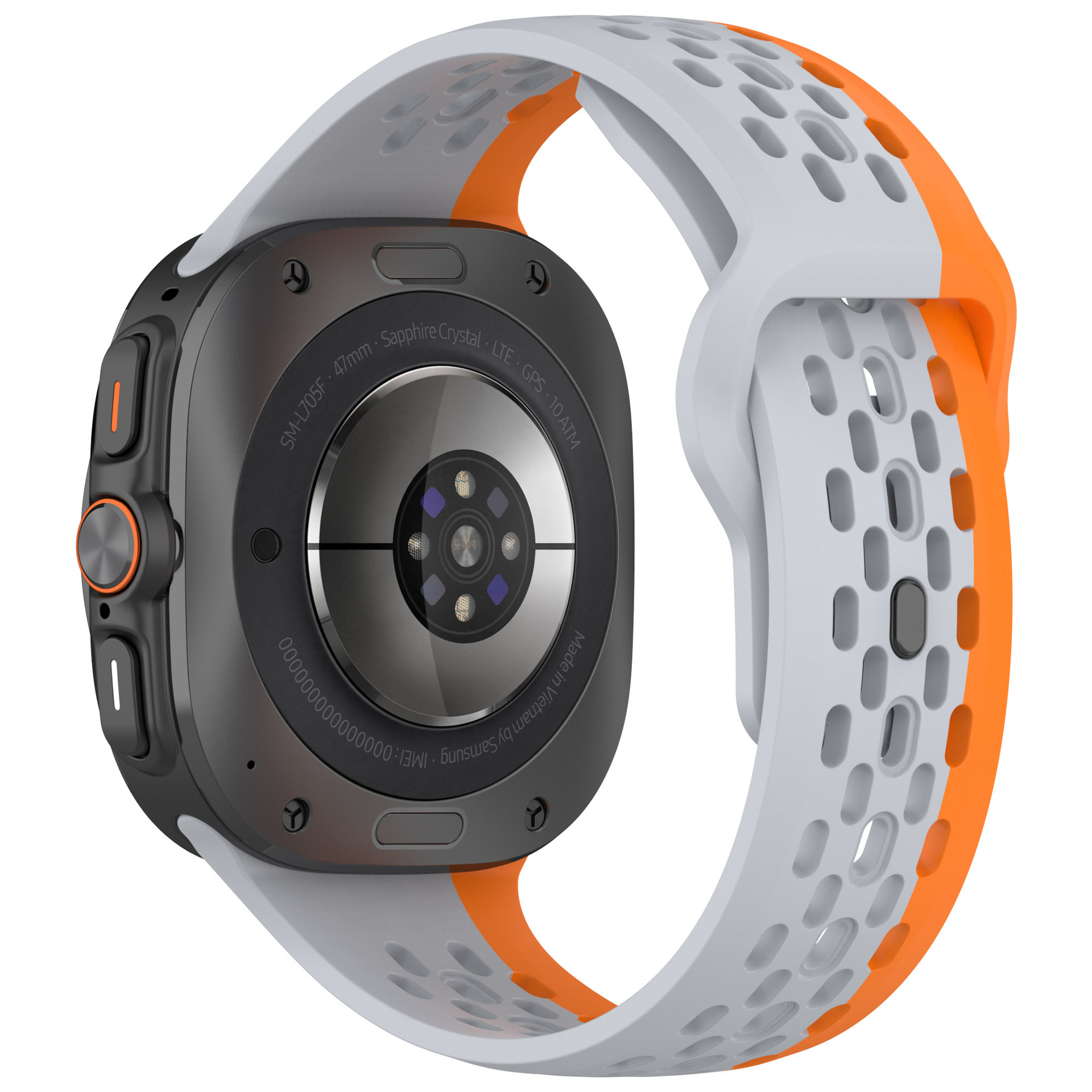 Suitable for the 47mm perforated sports breathable silicone replaceable watch strap of Samsung Galaxy watch7 ultra undefined
