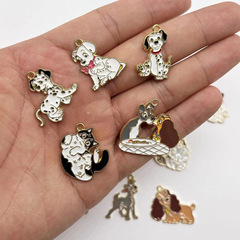 【可愛貓狗】合金滴油diy手作配飾 情侶可愛女生節日禮物吊墜手鍊