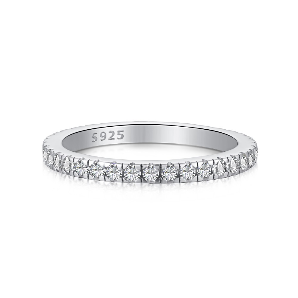Set anillo de compromiso oval en plata de ley 925 apilable_voghion.com