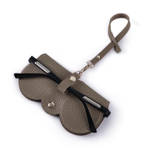 Glasses bag strap packaging portable sunglasses bag soft leather sunglasses storage box high-looking hanging glasses protection