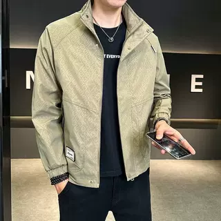 春秋季新款工装夹克男士韩版痞帅立领上衣潮牌时尚休闲春秋装外套