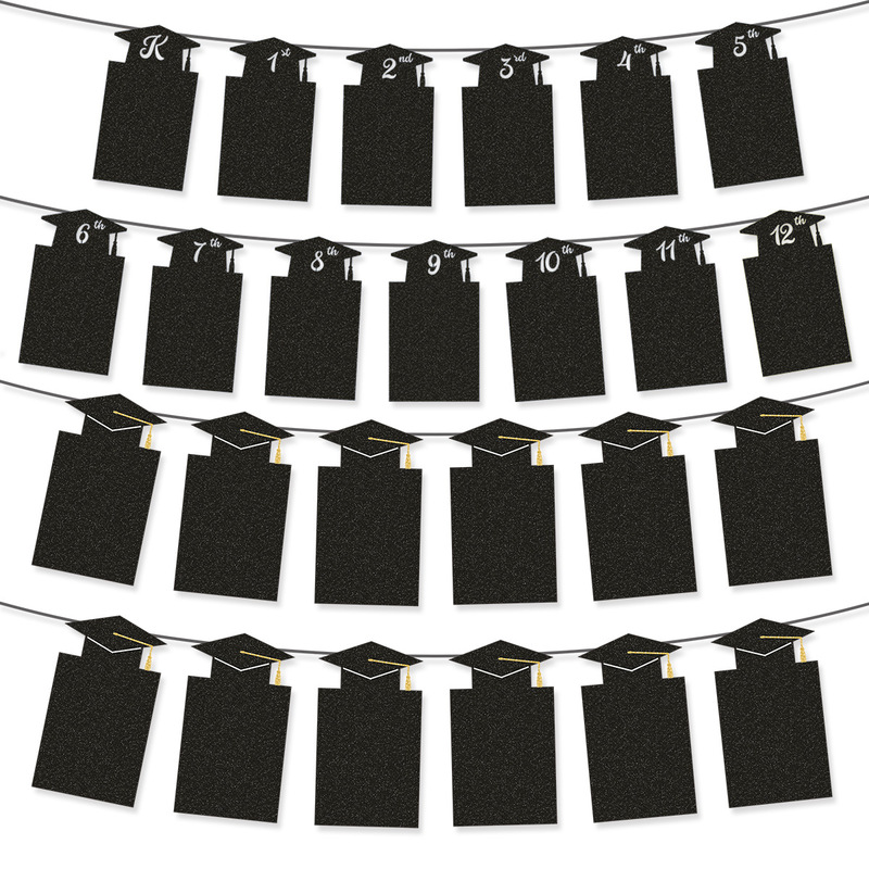 Cross-Border Graduation Party Decoration Photo Frame Banner Graduation Season 12Th Grade High School University Graduation Photo Flag Wholesale