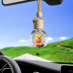 Cartoon Car Perfume Bottle Ornament Empty Bottle Cute Car Air Freshener Peace Car Interior Ornament Car Decoration Cross-border
