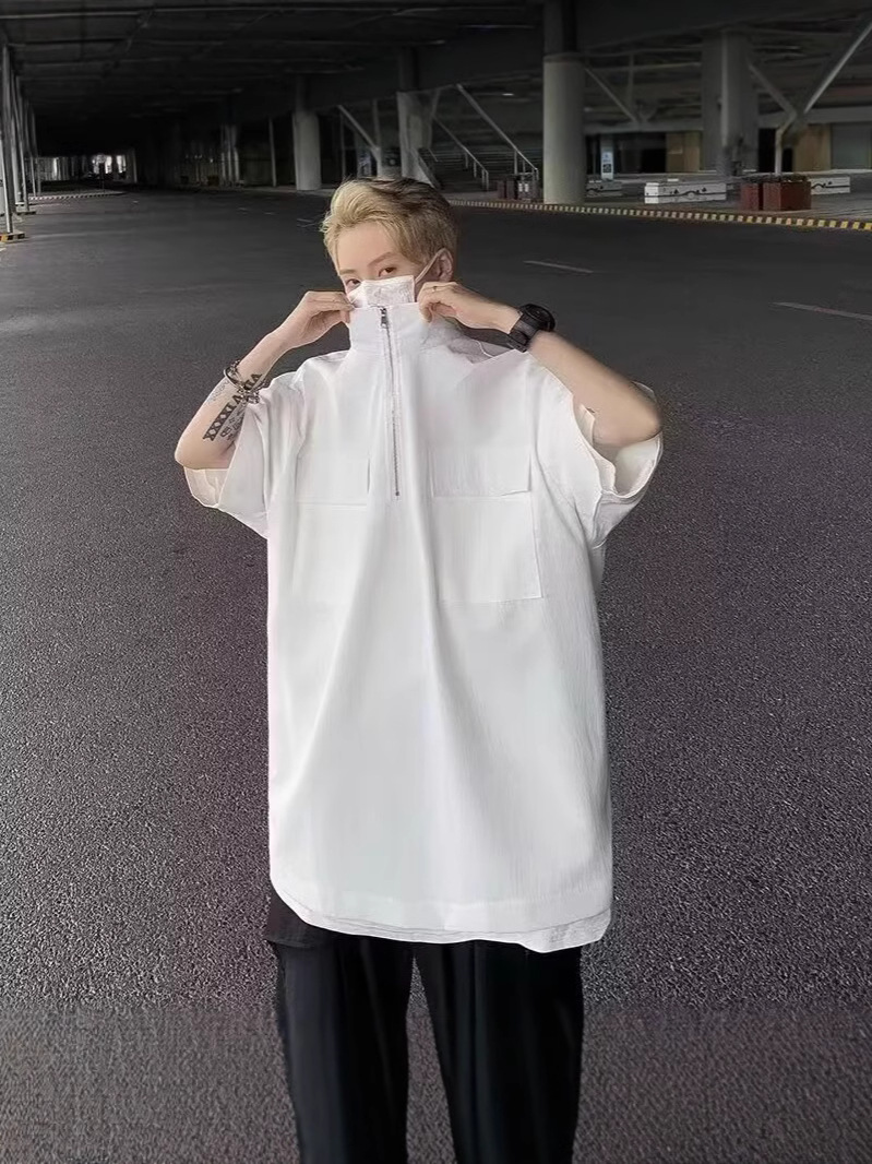 Camisas de ropa de manga corta con solapa, camisetas de moda de verano para hombres, camisetas coreanas, tendencia delgada, 2025 nuevo estilo universal