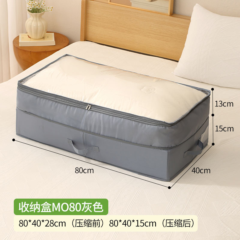 Nuevo tipo de bolsa de almacenamiento a prueba de polvo visual con cubierta, caja de almacenamiento de colcha de ropa compresible, caja de acabado de cama de gran capacidad