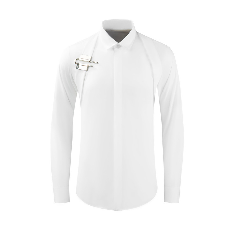 New U-Button Fashionable Men's Shirt, Cool Male Star's Same Style Cotton Top, Casual Men's Clothing, Drop Shipping