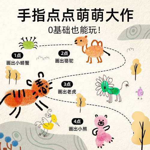 Meile childhood finger print paint children's color ink pad children's finger painting album baby graffiti painting toy