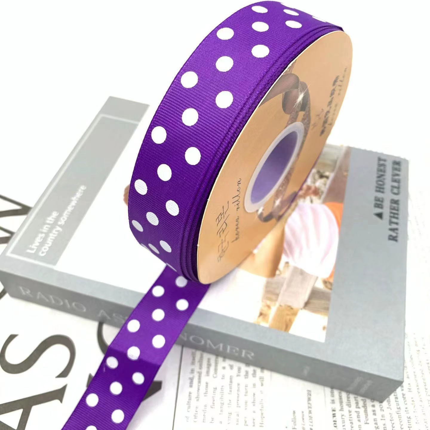 2,5 cm punto cinta clásico Polka Dot impresión juguete Ropa Decoración Accesorios embalaje DIY hilo cinturón al por mayor