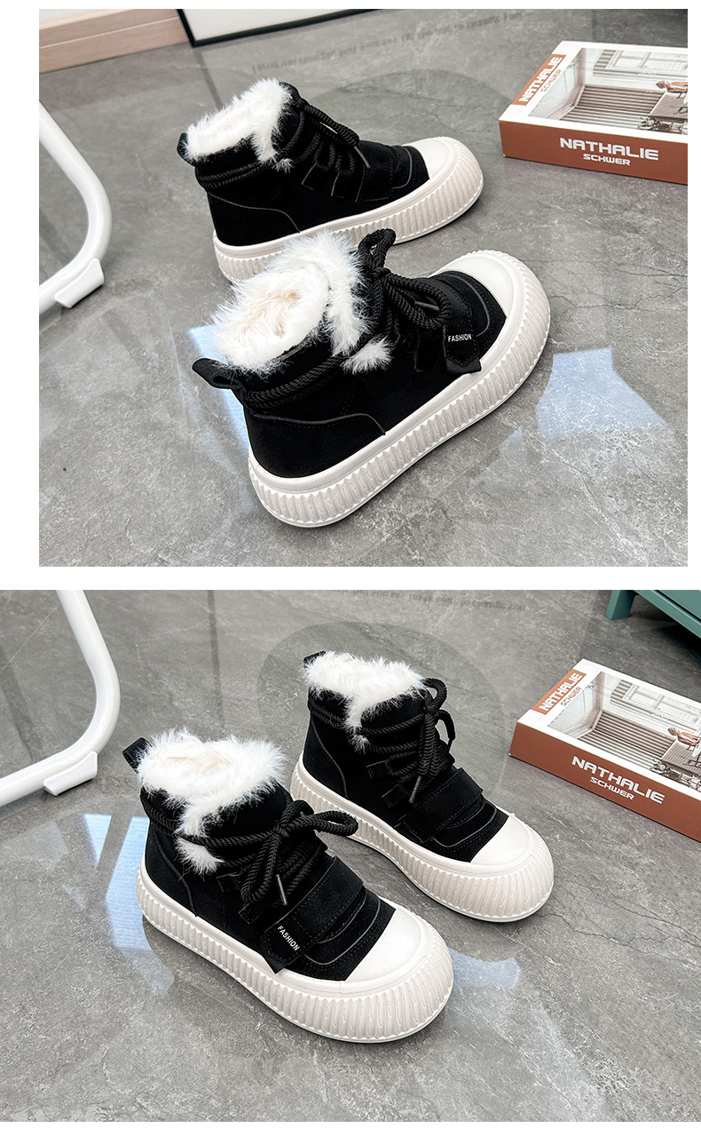 Winter Ankle Boots For Women Warm Cashmere Platform Trainers_voghion.com