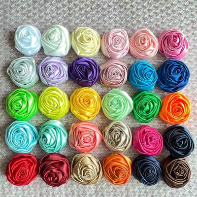 20pcs hand-wound 3.5cm small satin rose for DIY  Clothing children's headdress clothing shoes and hats accessories jewelry diy fabric three-dimensional sense of flower bud
