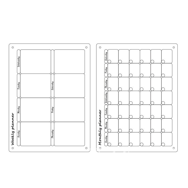 Tablero acrílico tridimensional, tablero de notas, tablero de escritura magnético para refrigerador, tablero de registro de horarios semanal y mensual, imán magnético para refrigerador