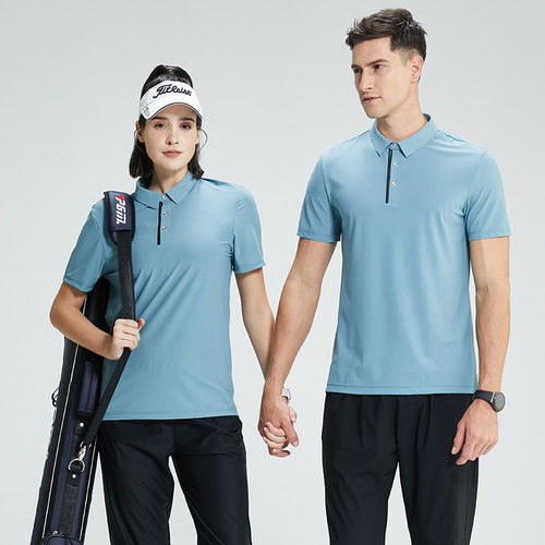 High-end outdoor sun protection polo shirt, solid color, breathable, sporty and casual, stand-up collar, quick-drying men's short-sleeved T-shirt