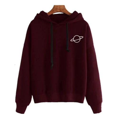 Women's 2025 Fashion Padded Warm Loose Hooded Sweatshirt with Print for Autumn and Winter