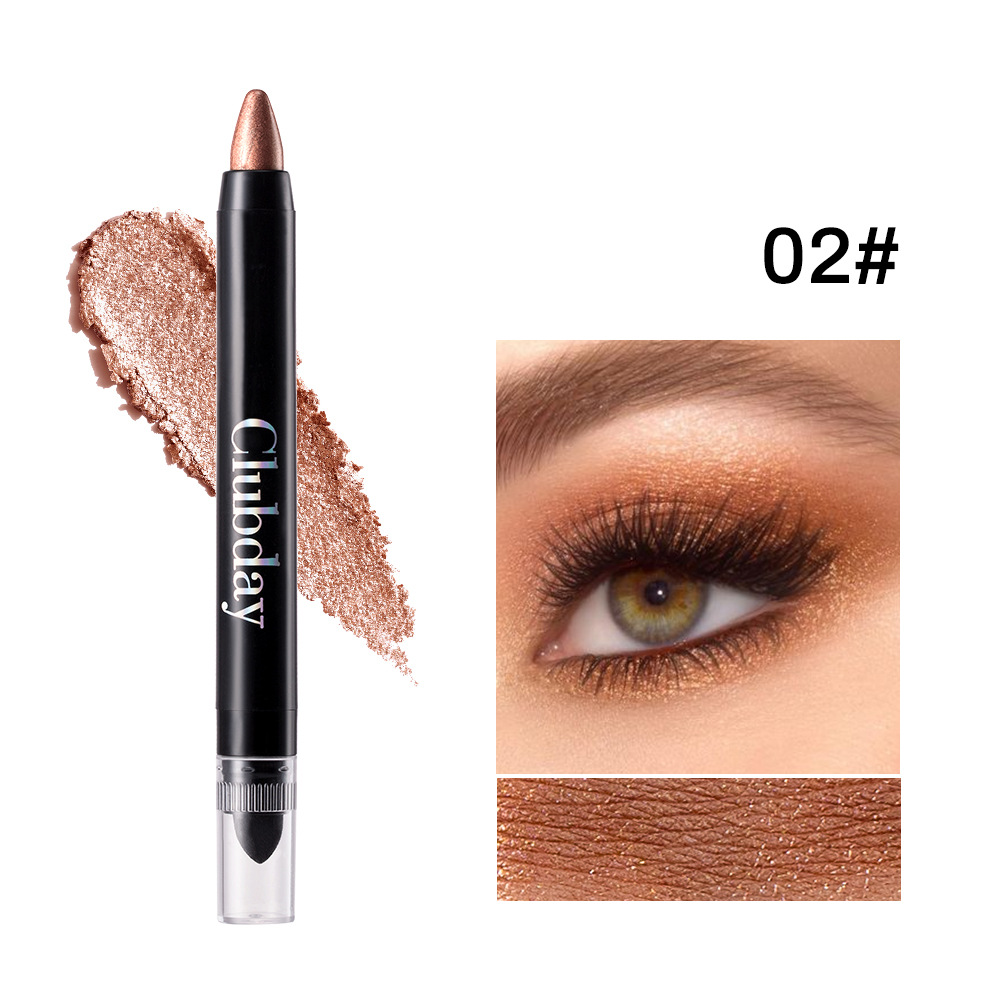 Clubday Cross-border Double-headed Pearlescent Eyeshadow Stick, long-lasting waterproof, lazy eye makeup brightening, high-gloss, under-eye Eyeshadow pen undefined