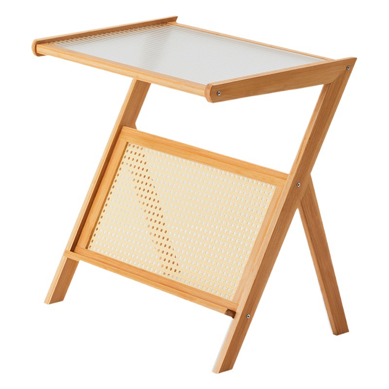 Sofá lado mesa de café Luz de lujo pequeño apartamento pequeña mesa de té móvil mesa de té sala de estar hogar simple mesa de esquina de vidrio