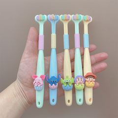 3d卡通三面兒童牙刷軟毛3到6一7-8-10-12歲以上男女童小學生牙刷