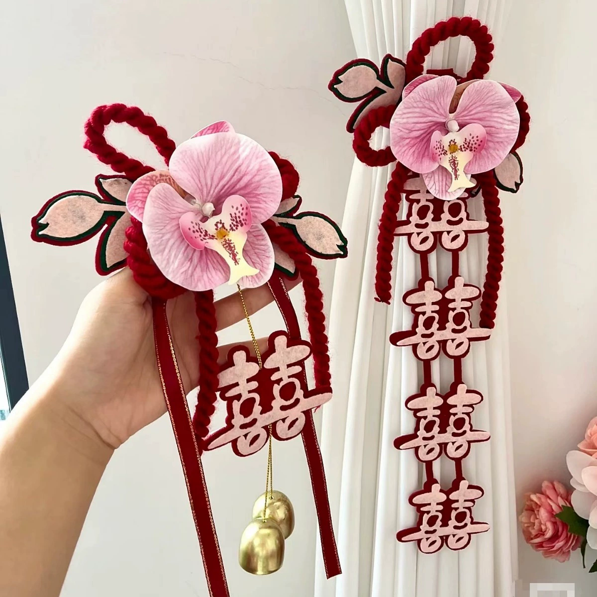 Занавеска, автомобильные ремни, букет, свадебные украшения, принадлежности для свадебной комнаты, спальни, гостиной, занавеска, подвеска, креативная, романтическая, популярная