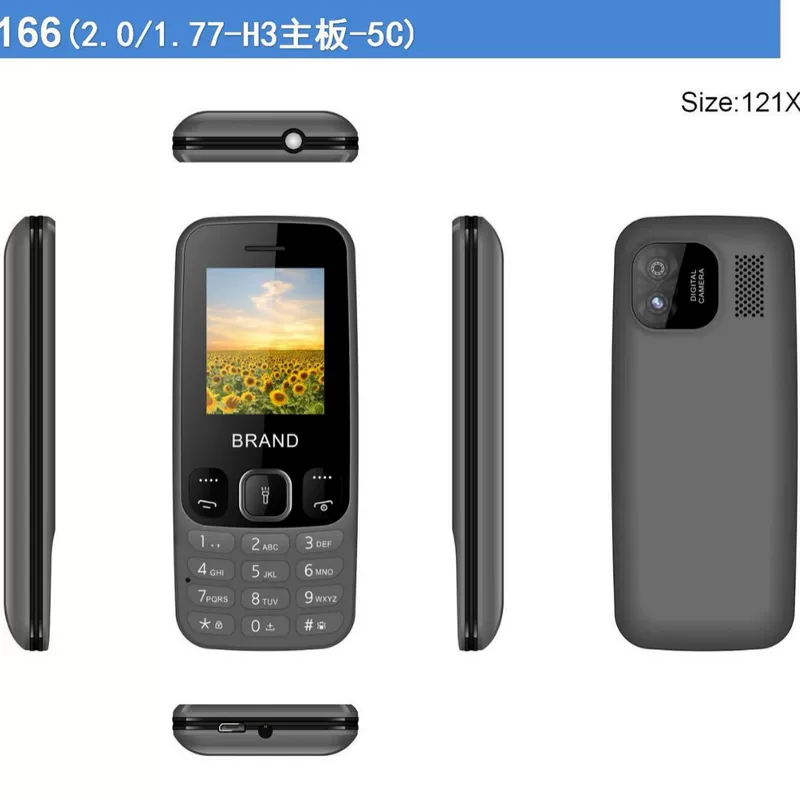 MaFam новая Guru 311 двусимовый мобильник с клавиатурой и дисплеем 1.8 дюйма, черный/серый/зеленый