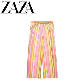 ZAZA 自制欧美风 批发女装 时尚百搭气质休闲条纹宽腿裤2785512