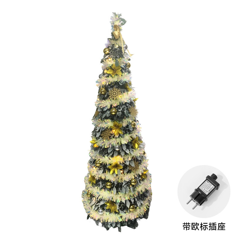 クリスマスツリークロスボーダー人気アマゾン 1.5 メートル折りたたみ発光クリエイティブクリスマスショッピングモール装飾品卸売|undefined