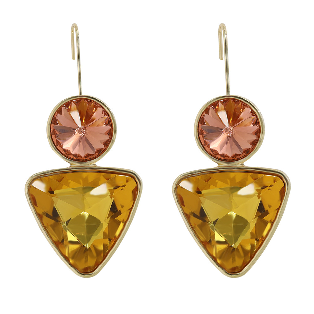Fashion Alloy Inlaid Colored Gemstone Earrings display picture 4