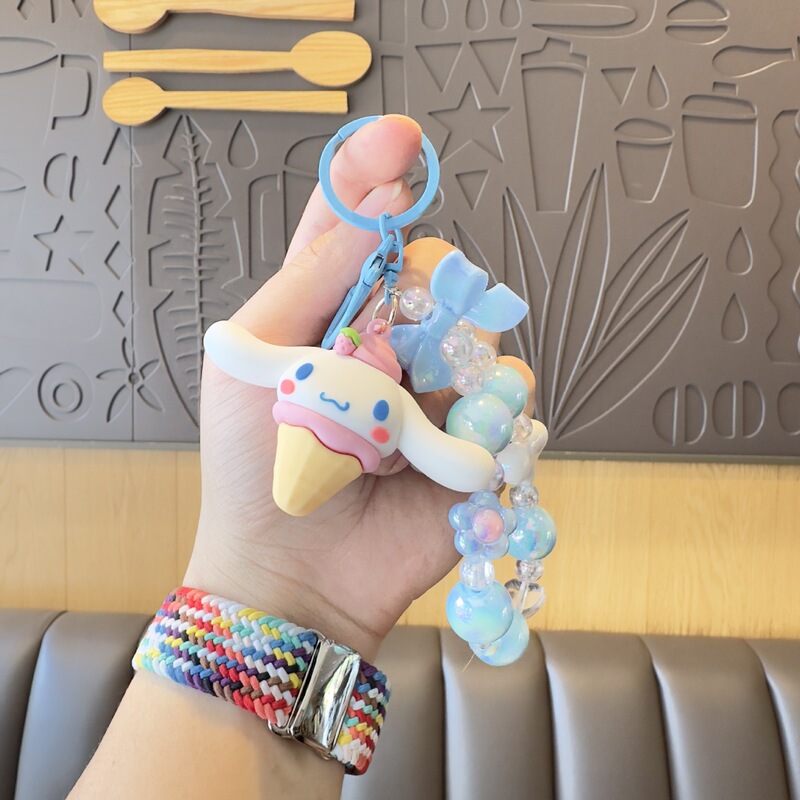 可爱零食三丽鸥花朵珠链挂件HelloKitty情侣书包配饰钥匙扣娃娃机|undefined
