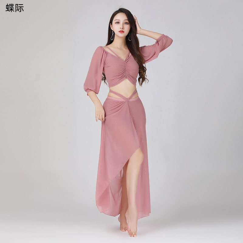 New Spring/Summer Oriental Dance Practice Outfit, Belly Dance Practice Suit, Plus Size Mesh Sexy Performance Costume