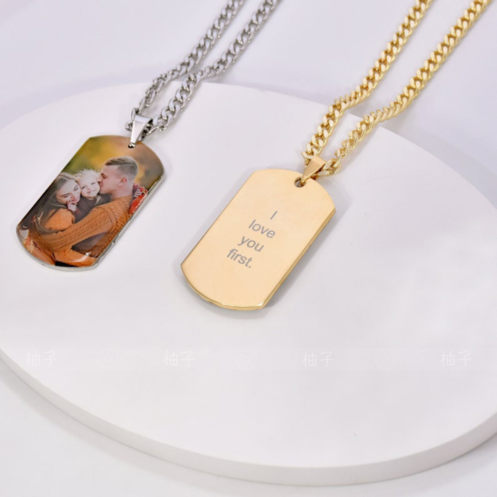 Fashion Printing Letter Stainless Steel Plating Pendant Necklace 1 Piece