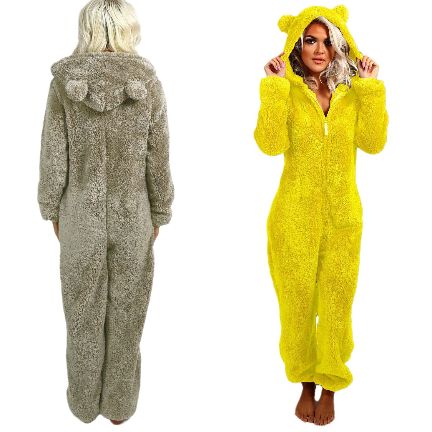 2024 nuevo estilo europeo y americano otoño e invierno ropa de mujer comercio exterior transfronterizo más mono de lana gruesa de terciopelo pantalones casuales con capucha image 6
