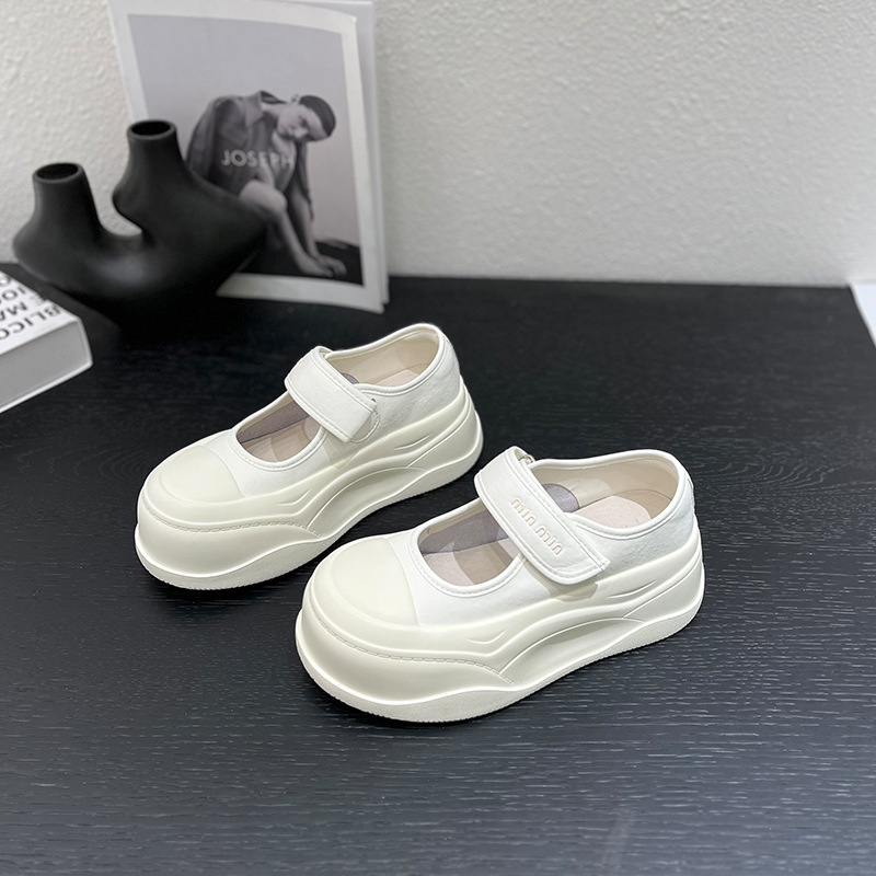 2025 primavera y verano nuevo estilo 6cm suela de bizcocho zapatos Mary Jane de cuero ligero zapatos pequeños de todo fósforo de moda para mujer