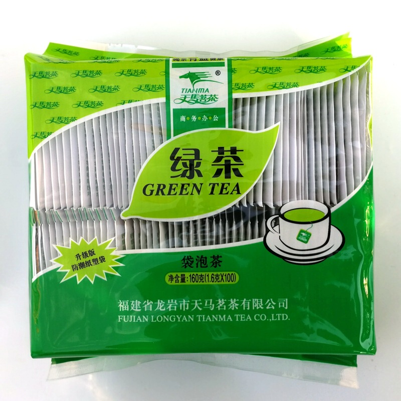 Green tea bag tea disposable tea bag per bag/100 small bag hotel KVT restaurant milk tea green tea small bag tea