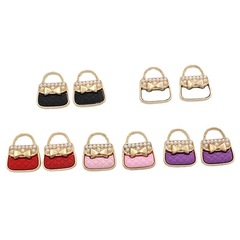 diy配件滴油珍珠包包合金小掛件點鑽手提包耳飾髮夾髮飾手鍊吊墜