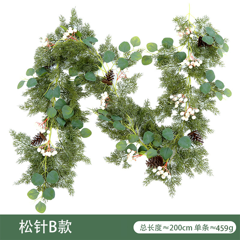 国境を越えたクリスマス松針藤条雰囲気配置金銭葉紅果松柏暗号化グリーンクリスマス装飾|undefined