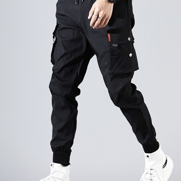 Cross-Border Foreign Trade Work Pants Men's Summer Thin Versatile Jogger Pants Loose Multi-Pocket Plus Size Cropped Casual Pants