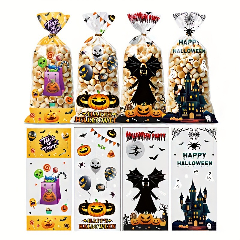 50个混装万圣节蝙蝠侠平口袋巧克力饼干糖果袋鬼节派对礼品包装袋